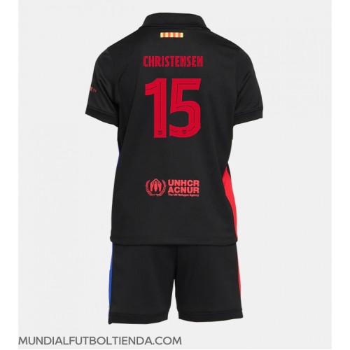 Camiseta Barcelona Andreas Christensen #15 Segunda Equipación Replica 2024-25 para niños mangas cortas (+ Pantalones cortos)